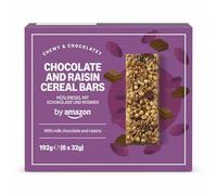 by Amazon Barrita De Cereales Con Pasas y Chocolate, 192g (Paquete de 6)
