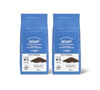 by Amazon Café descafeinado en grano, tueste claro, certificado Rainforest Alliance, 1 kg (Paquete de 2)