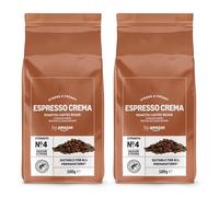 by Amazon - Café en grano Natural Espresso crema, tueste claro,- Certificado Rainforest Alliance, 500 g (Paquete de 2)