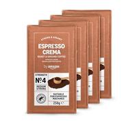 by Amazon Café molido Natural Espresso Crema, 250 g (Paquete de 4), tueste claro - Certificado por Rainforest Alliance