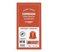by Amazon Cápsulas de Aluminio de Café Espresso Compatibles con Nespresso, Tostado Claro, 20 Unidades, Certificadas por Rainforest Alliance