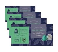 by Amazon Cápsulas de Aluminio de Café Sabor Avellana Compatibles con Nespresso, 20 Unidades (1 Paquete de 80), Certificadas por Rainforest Alliance