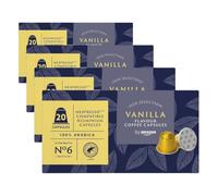 by Amazon Cápsulas de Aluminio de Café Sabor Vainilla Compatibles con Nespresso, 20 Unidades (1 Paquete de 80), Certificadas por Rainforest Alliance