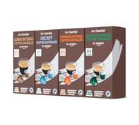 by Amazon Cápsulas de Café de Plástico Nespresso, Paquete Variado, Tostado Oscuro, 50% Arábica, 50% Robusta, 80 Unidades (4 Paquetes de 20), Certificadas por Rainforest Alliance