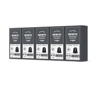 by Amazon - Cápsulas de café Ristretto, tueste medio, compatibles con Nespresso, 100 unidades, 5 paquetes de 20, certificado Rainforest Alliance
