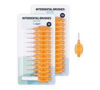 By Amazon Cepillo interdental de 0,45 mm, 24 unidades, 2 paquetes de 12 unidades, color naranja