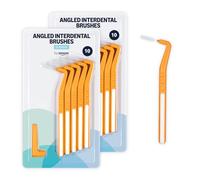 By Amazon Cepillo interdental en ángulo, alcance medio, 0,45 mm, 20 unidades, 2 paquetes de 10 unidades, color naranja
