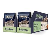 by Amazon Comida húmeda para gatos adultos sin cereales Selección de carne en gelatina, 4.76 kg (56 paquetes de 85g) (antes Lifelong)