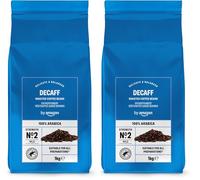 by Amazon Descafeinado Café En Grano De Tueste Natural 100% Arábica, 1kg (Paquete de 2)