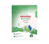 by Amazon Detergente lavadora líquido en cápsulas 3 en 1, universal, 24 lavados