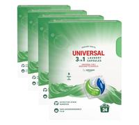 by Amazon Detergente lavadora líquido en cápsulas 3 en 1, universal, 24 lavados (Paquete de 4)