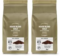 by Amazon House Blend - Granos de café dorados de 1 kg, 1 paquete (Paquete de 2)