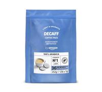by Amazon Monodosis de Café Descafeinado 100% Arábica, Aptas para Cafeteras Senseo, Tostado Medio, 36 Unidades (1 Paquete de 36), Certificadas por Rainforest Alliance