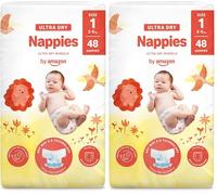 By Amazon Pañales ultra-secos, Talla 1 (2-5 kg), Con canales, Bianco, 48 Unidad (1 Paquetes de 48) - Nueva versión (Anteriormente una marca Mama Bear brand, el mismo producto) (Paquete de 2)