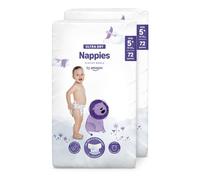 By Amazon Pañales ultra-secos, Talla 5+ (11-17 kg), Con canales, Bianco, 144 Unidad (2 Paquetes de 72) - Nueva versión (Anteriormente una marca Mama Bear brand, el mismo producto)