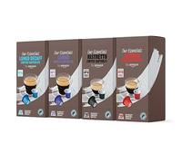 by Amazon Paquete Variado Estándar de Cápsulas de Café Espresso de Plástico Compatibles con Nespresso, Tostado Medio, 80 Unidades (4 Paquetes de 20), Certificadas por Rainforest Alliance