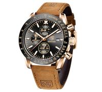 BY BENYAR - Reloj analógico de cuarzo para hombre, cronógrafo, impermeable, luminoso, de diseño, para negocios, trabajo, deporte, casual, con correa de silicona, regalos elegantes para hombres, Correa