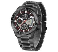 BY BENYAR Relojes clásicos para hombre, relojes de pulsera militares de acero inoxidable con calendario, impermeables y resistentes a los arañazos, cronógrafo multifunción luminoso analógico de cuarzo