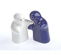 by-Bers.de amantes de los perros, amantes de los animales, espíritu de sal y pimienta, abrazados, espíritus enamorados, fantasmas, miniboos, los más inusuales saleros (azul oscuro).