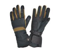 BY CITY | Guantes de Invierno para Moto Touring Man | Guantes de Piel | Protecciones en Nudillos | Zonas Acolchadas | Refuerzo Antiabrasión en la Palma | Membrana Impermeable (L, Beige/Green)