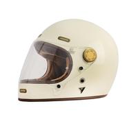 BY CITY - Helmet Roadster III Cream - Carcasa De Fibra De Vidrio Resistente Y Ligera - Relleno Multi-Densidad Que Absorbe Impactos - Visor Inyectado con Sistema Anti-Vaho Incluido - Talla S - Cream