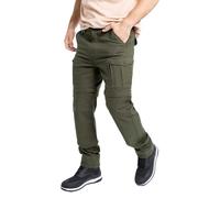 BY CITY - Pantalones de Moto para Hombre - Air III Man - con Perneras Desmontables - con Protecciones Desmontables en Rodilla y Cadera. (3XL50, Verde)