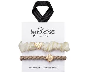 By Eloise - Cream and Gold - Lazos para el pelo 2 St.
