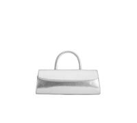BY FAR Mini Longa Silver Disco Cuero