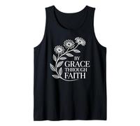 by Grace Through Faith - Verso bíblico Inspirador Floral Camiseta sin Mangas