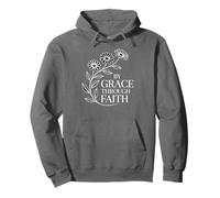 by Grace Through Faith - Verso bíblico Inspirador Floral Sudadera con Capucha