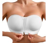 by HSIA - Brasier sin tirantes para push up, sin costuras, sin costuras, con correas de dirección, brasier deportivo de compresión para mujer, blanco, M