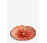 BY ON Poppy 5283908106 - Plato de desayuno (cerámica, 21 cm), diseño de flores, color rojo