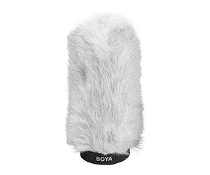 BY-P160 - Parabrisas de piel y espuma de celdas abiertas para micrófonos de escopeta de entre 19 y 23 mm de diámetro con profundidad interior de 160 mm (Boya)