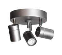 By Rydéns Foco de techo con 3 focos Correct Gris acero