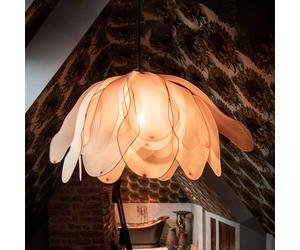 By Rydéns Luminaria de suspensión Lou Lou, natural, Ø 80 cm, tela