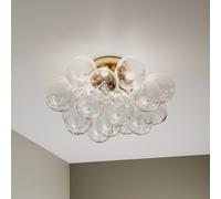 By Rydéns Plafón Gross, latón/claro, Ø 50 cm, cristal