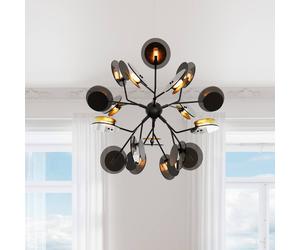 By Rydéns Turno lámpara colgante, negro 18 luces