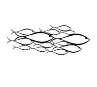 BY SIGRIS Adorno Pared Peces Negro de Metal 29X1X83cm Aplique Metal Mandalas Decorativos Mandalas Decorativos Pared