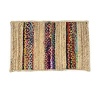 BY SIGRIS Alfombra de Entrada 50x80cm Yute y Algodón, Ideal para Decorar Tu Hogar, Textil Estilo Moderno