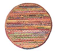 BY SIGRIS Alfombra Redonda Decorativa, Entrada y Sala, Diseño Moderno, Antideslizante, Ideal para Hogar, 90 cm, Tejido Resistente