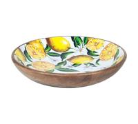BY SIGRIS - Cuenco Madera | Plato Hondo Decorativo de Madera - Diseño Limones, Diámetro 30 cm Decor And Go