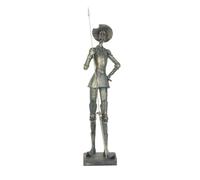 BY SIGRIS Origen Home Decor Figura Don Quijote Bronce | Figura de Sobremesa Plateado - 57x14x11cm