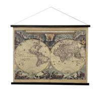 BY SIGRIS ORIGEN Home Decor Lienzo Enrollable Mapamundi Cuadros Marrón Rectangular 75x100x2cm