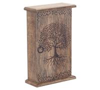 BY SIGRIS Origen Home Decor Llavero Árbol Vida Cuelgallaves | Marrón - 28x18x8cm