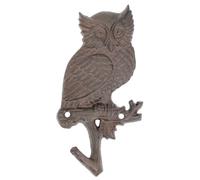 BY SIGRIS Percha Buho Decorativa de Hierro Colado para Colgar Ropa, Accesorios y Decoración de Pared en Estilo Rústico