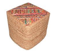 BY SIGRIS Puff Decorativo Cuadrado para Hogar, Asiento Versátil, Ideal para Sala, Dormitorio, Hecho a Mano, Diseño Elegante