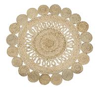 BY SIGRIS Signes Grimalt Alfombra Yute | Alfombra Redonda, Decoracion Hogar - Diámetro 90 cm | Color: Beige