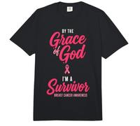 by The Grace God I'm A Survivor Breast Cancer Awareness Comfort Colors Adult Heavyweight T-Shirt