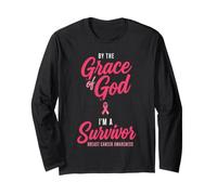 by The Grace God I'm A Survivor Breast Cancer Awareness Manga Larga
