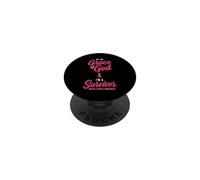 by The Grace God I'm A Survivor Breast Cancer Awareness PopSockets PopGrip Adhesivo